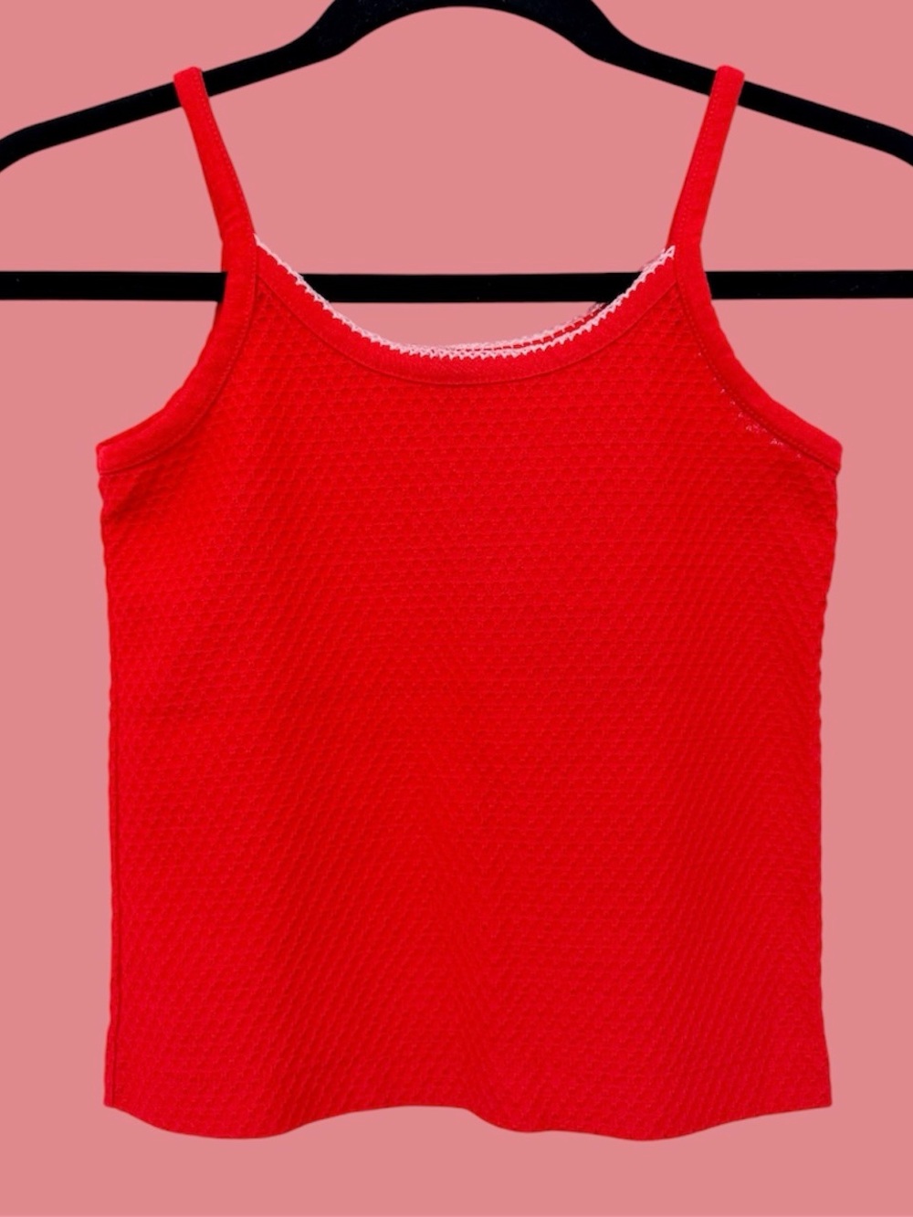 70s vintage red textured baby tank cami
